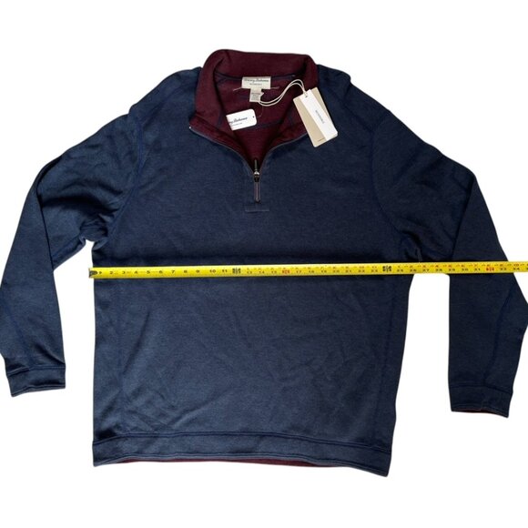 Tommy Bahama Flipshore Zip Reversible Pullover Sweater Size 2XLT Blue Burgundy - Picture 7 of 10